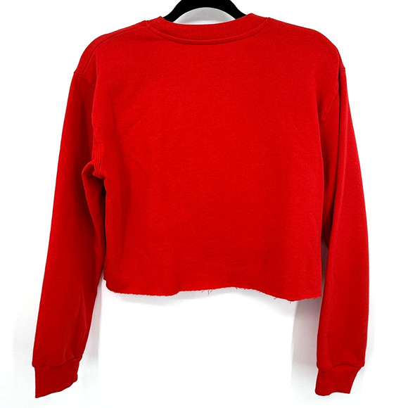 Disney Sweatshirt Women's M Christmas Raw Hem Holiday Donald Duck Mickey Goofy - Picture 4 of 7